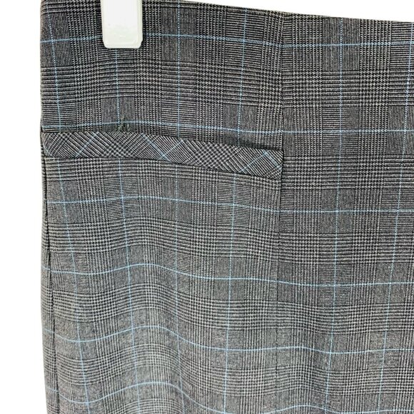 nwt  pencil Skirt Multi-Gray, teal navy plaid pattern women size 10 MEXX - Picture 9 of 11